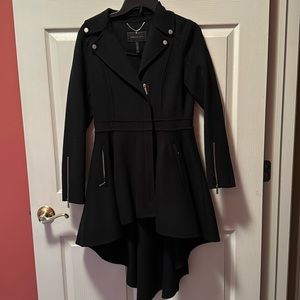 Gorgeous BCBG Max Azria Samara high low black coat XS